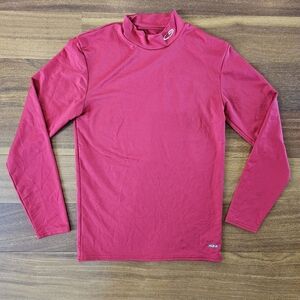 Champion C9 Shirt Mens Small Red Mock Neck Long Sleeve Performance Duo dry